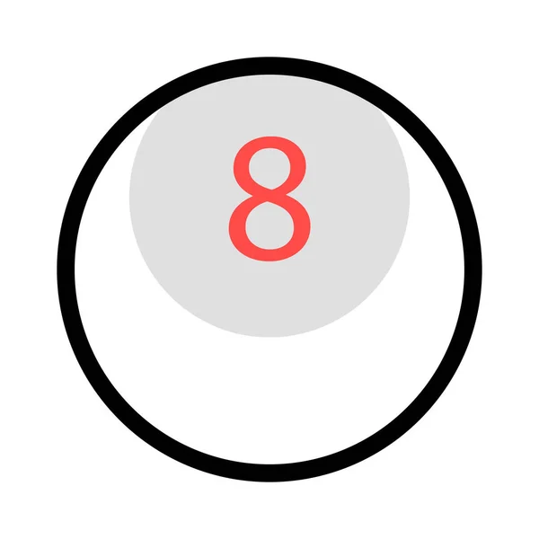 Boule Avec Illustration Vectorielle Numéro Huit — Image vectorielle