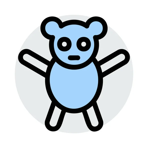 Oso Peluche Icono Vector Ilustración — Vector de stock