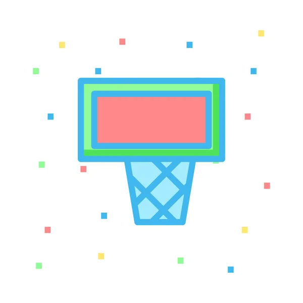 Basketbol Çember Düz Simgesi Vektör Illüstrasyon — Stok Vektör