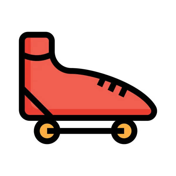 ローラー スケート靴 Web アイコン ベクトル イラスト — ストックベクタ