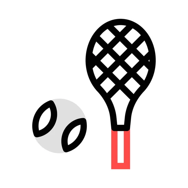 Raquete Tênis Ilustração Vetorial Bola — Vetor de Stock