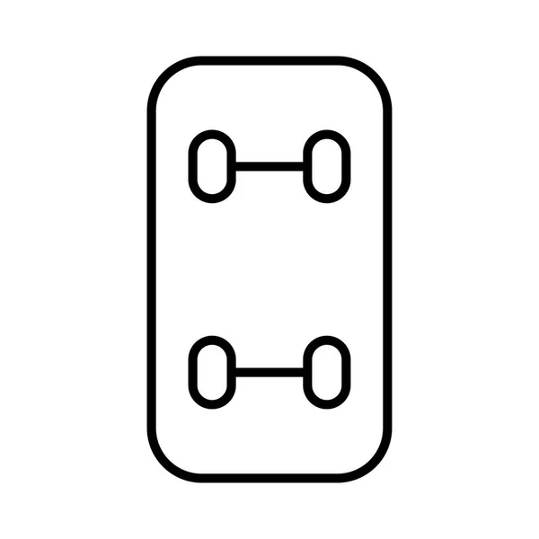 Skateboard Lijn Pictogram Vectorillustratie — Stockvector