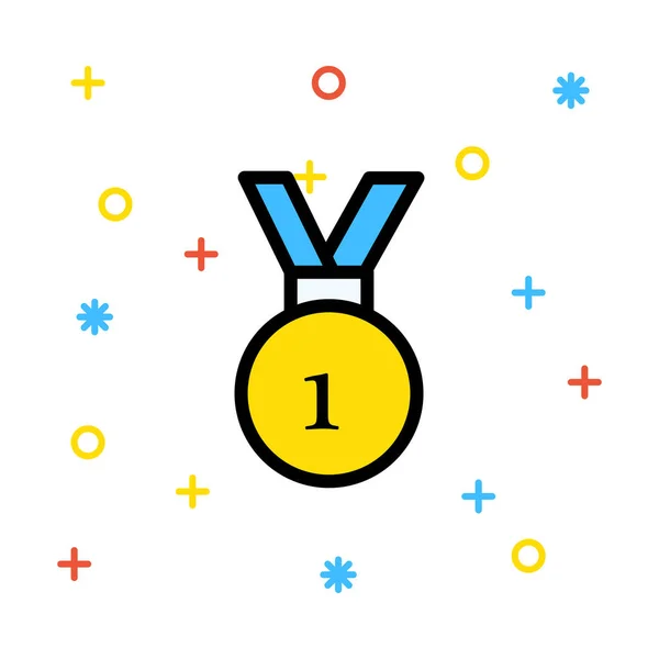 Medalj Ikon Tecken Vektor Ilustration — Stock vektor