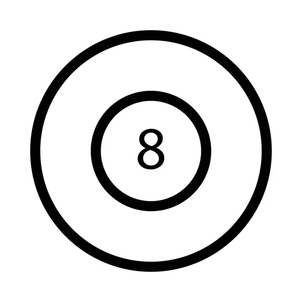 Boll Nummer Åtta Vektorillustration Ikon — Stock vektor