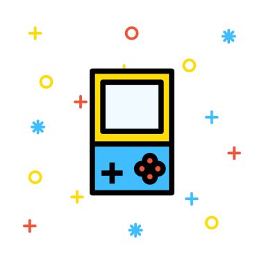 Beyaz arka plan, vektör, illüstrasyon izole tetris lat simgesini