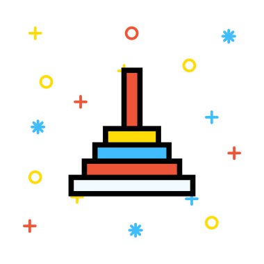 oyuncak piramit simge vektör çizim 