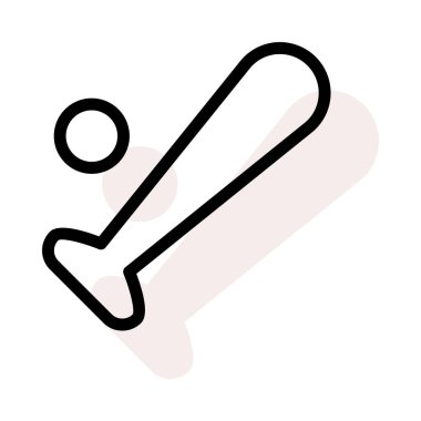 top ve yarasa, vektör çizim, simgesi