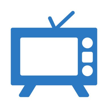 TV düz simgesi, vektör illüstrasyonu 