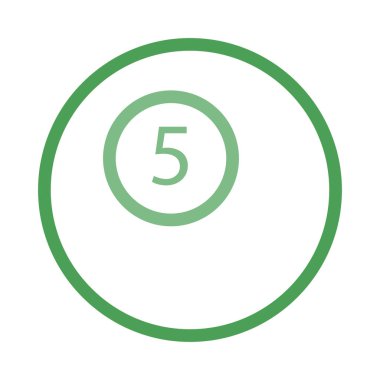 Top 5 numaralı vektör çizim, simgesi 