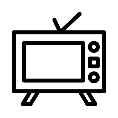 TV düz simgesi, vektör illüstrasyonu 