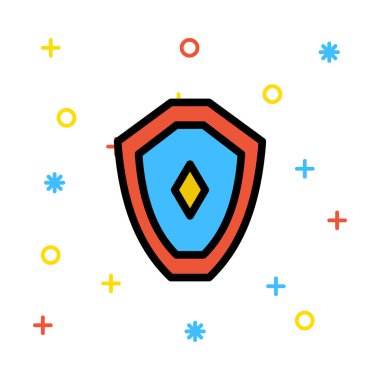 kalkan kutsal kişilerin resmi, işaret, vektör çizim 