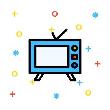 TV düz simgesi, vektör illüstrasyonu 