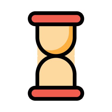 Kum saati düz simgesi, vektör çizimi  