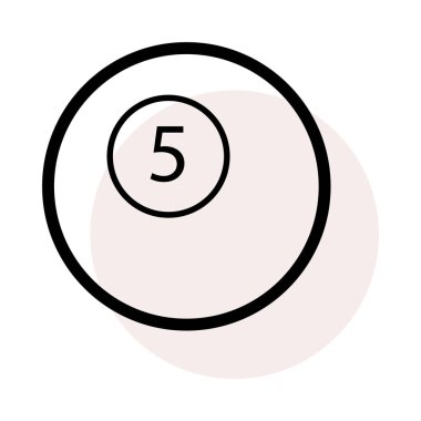 Top 5 numaralı vektör çizim, simgesi 