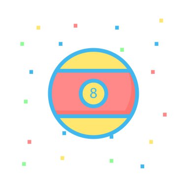 topu sekiz vektör çizim, simgesi 