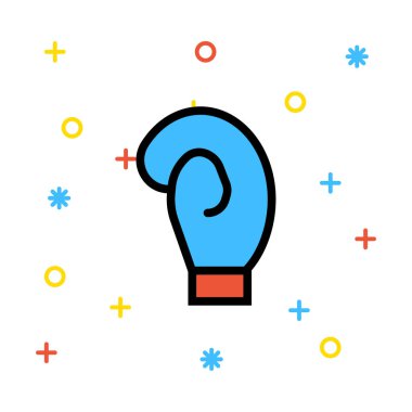 Boks eldiveni simge vektör çizim 