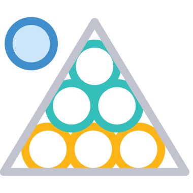 Snooker raf renk vektör çizim, simgesi 