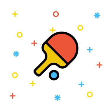 Tenis raket ve top vektör çizim 