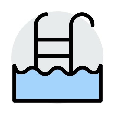 yüzme havuzu simgesi, vektör illüstrasyonu 