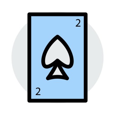 Spader kartı simge vektör çizim 
