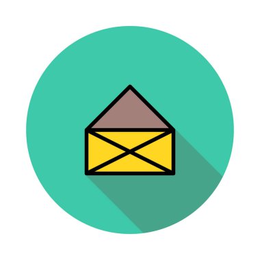 Zarf düz simgesi, vektör illüstrasyonu 