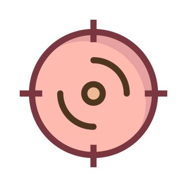 Düz hedef simgesini, vektör, illüstrasyon