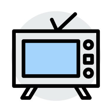 TV düz simgesi, vektör illüstrasyonu 