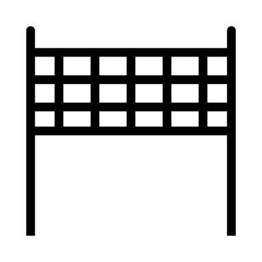 voleybol net düz simgesi, vektör, illüstrasyon 