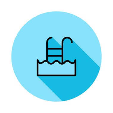 yüzme havuzu simgesi, vektör illüstrasyonu 