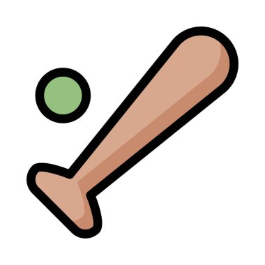 top ve yarasa, vektör çizim, simgesi