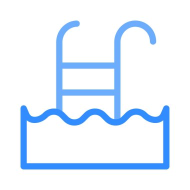 yüzme havuzu simgesi, vektör illüstrasyonu 