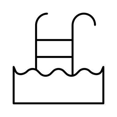 yüzme havuzu simgesi, vektör illüstrasyonu 