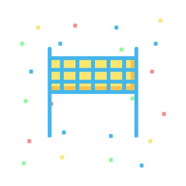 voleybol net düz simgesi, vektör, illüstrasyon 