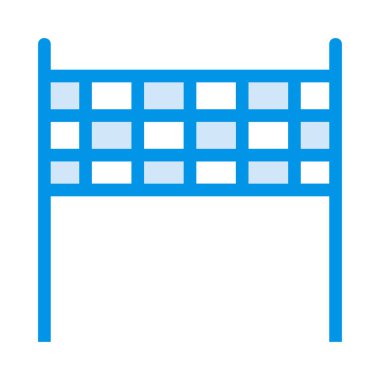 voleybol net düz simgesi, vektör, illüstrasyon 