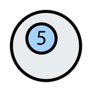 Top 5 numaralı vektör çizim, simgesi 