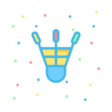 Raketle simgesi web simgesi, vektör çizim 