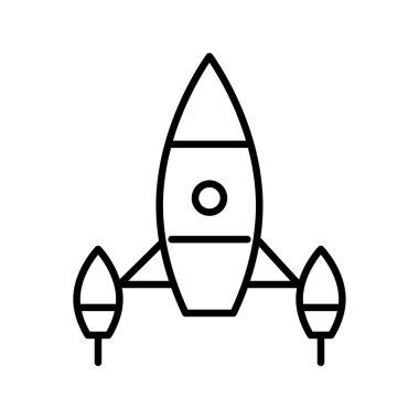 Basit roket kutsal kişilerin resmi, vektör çizim 