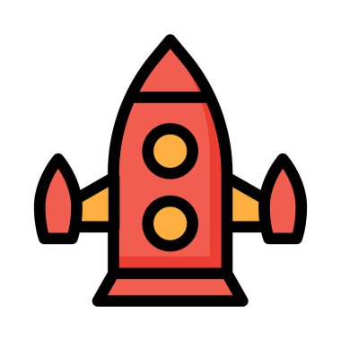 roket ikonu vektör illüstrasyonu 