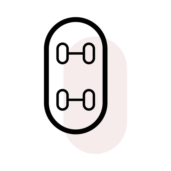 Skateboard Icône Plate Vecteur Illustration — Image vectorielle
