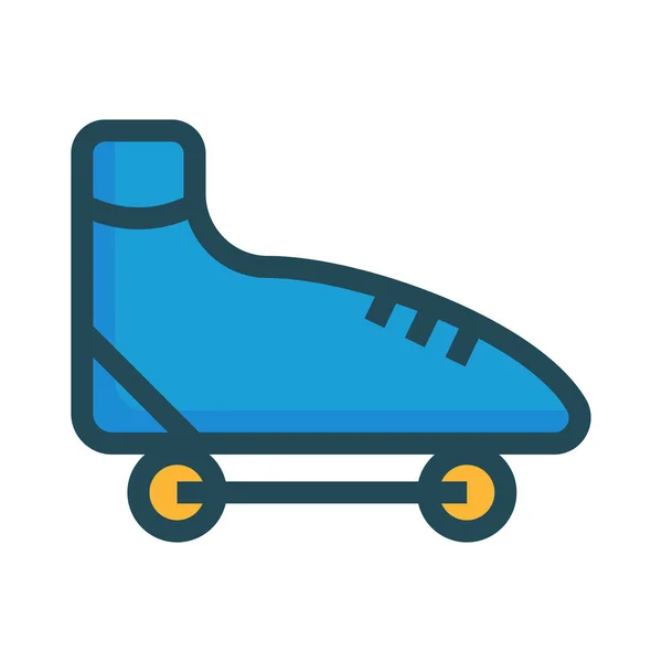 Roller Skate Shoe Web Icon Vector Illustration — Stock Vector