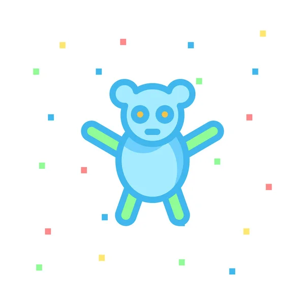 Oso Peluche Icono Vector Ilustración — Archivo Imágenes Vectoriales