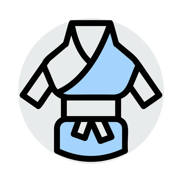 Traditionella Uniform För Karate Benämn Kararedräkt Ikon — Stock vektor