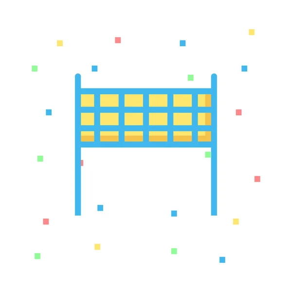 Volleyball Net Flat Icon Vector Illustration — Stock Vector