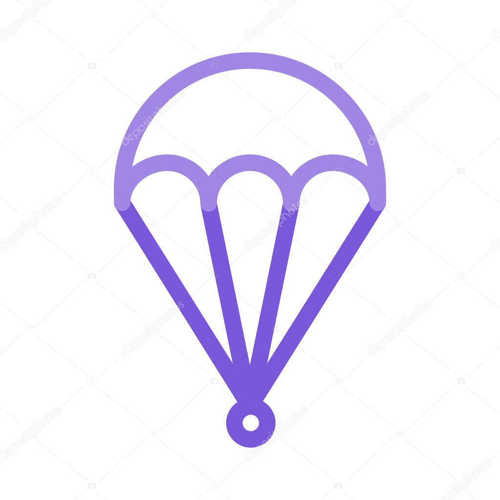 Parachute icon, sign, vector illustration 