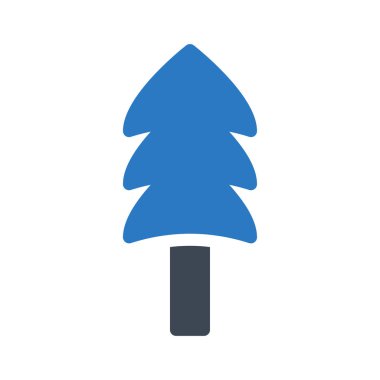 Noel köknar ağacı düz stil ikonu, vektör çizim   