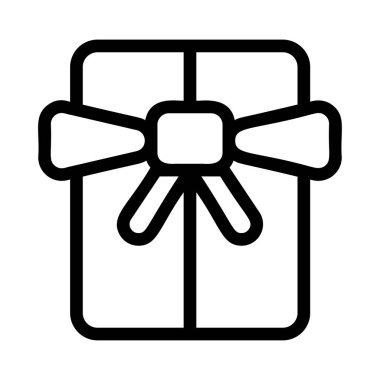 Noel hediye kutusu yay düz stil ikonu, vektör çizim ile 