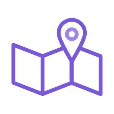 Konum işaretçisini harita düz simgesini beyaz arka plan, vektör, illüstrasyon izole