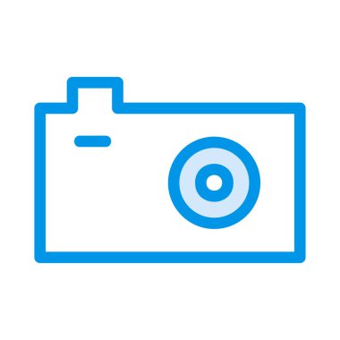 kamera düz simgesi, vektör, illüstrasyon, fotoğraf kavramı