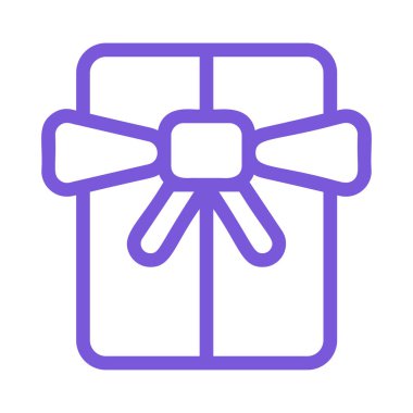 Beyaz arka plan üzerinde izole hattı hediye kutusu