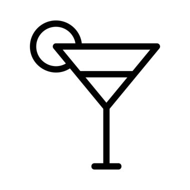 Beyaz arka plan, vektör, illüstrasyon izole alkol kokteyl düz simgesi